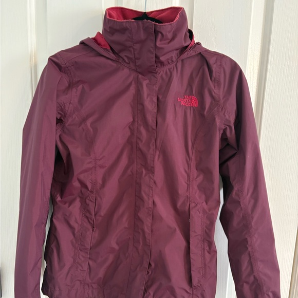 North Face Womens XS DryVent Hooded Rain Outdoor Windbreaker Coat Purple - Picture 1 of 7